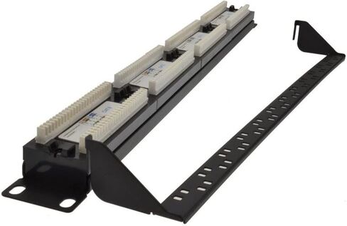 لوحة تصحيح 24 منفذ 1U Rackmount CAT6 وCAT 5 E UTP بالإضافة إلى شريط خلفي لخزائن البيانات (PPAN-24-C6-BB) in Kuwait