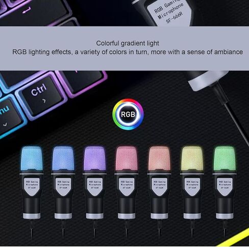 ميكروفون ألعاب EBTOOLS، ميكروفون USB مكثف مع إضاءة RGB وفلتر بوب، لمكالمات الفيديو وتسجيل البث الصوتي للكمبيوتر الشخصي in Kuwait