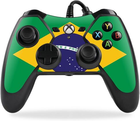 غلاف MightySkins متوافق مع حافظة وحدة التحكم PowerA Pro Ex Xbox One وغطاء لاصق وجلد العلم البرازيلي in Kuwait