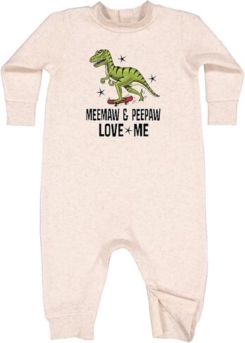 inktastic Meemaw and Peepaw Love Me Dinosaur Baby Fleece Romper in Saudi Arabia