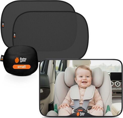 Baby Uma Baby Car Mirror - Clear-View Shatterproof Car Mirror for Baby, Easy On 'n Off with Stay-Put Buckles Newborn Essentials (9.4 x 6.4 in) in Saudi Arabia