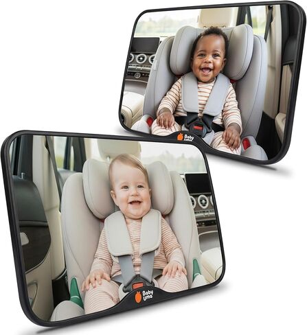 Baby Uma Baby Car Mirror - Clear-View Shatterproof Car Mirror for Baby, Easy On 'n Off with Stay-Put Buckles Newborn Essentials (9.4 x 6.4 in) in Saudi Arabia