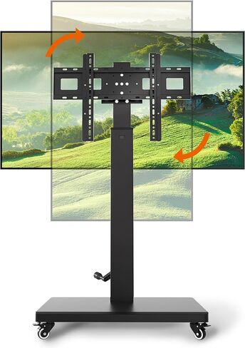 Mobile TV Cart Stand with Wheels for 32-80 Inch TVs,90°Landscape to Portrait Rotating,Manual Height Adjustable,Max VESA 600x400mm,Holds 110 Lbs,Mobile TV Cart Rolling TV Stand,XL-XZ08B in Saudi Arabia