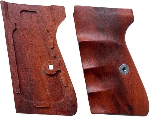 جديد! مقابض استنساخ متوافقة مع PPK/S، PP، PPK/S الجديد .22 LR Paduak Wood، نمط أخدود إصبع اليد اليمنى منقوش، صناعة يدوية تايلاندية in Kuwait