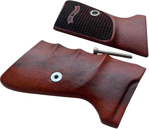 جديد! مقابض استنساخ متوافقة مع PPK/S، PP، PPK/S الجديد .22 LR Paduak Wood، نمط أخدود إصبع اليد اليمنى منقوش، صناعة يدوية تايلاندية in Kuwait