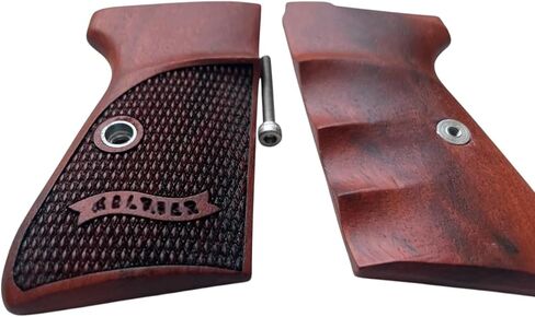 جديد! مقابض استنساخ متوافقة مع PPK/S، PP، PPK/S الجديد .22 LR Paduak Wood، نمط أخدود إصبع اليد اليمنى منقوش، صناعة يدوية تايلاندية in Kuwait