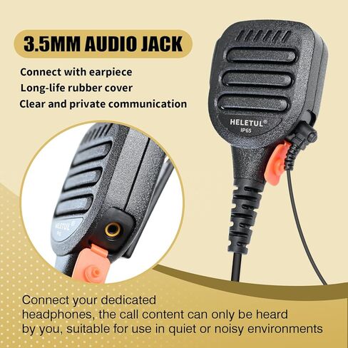 ميكروفون لاسلكي لجهاز Retevis NR30 RB23 RB46 RT29 RT47 RT47V RT48 RT82 RT83 RT87، ميكروفون كتف Ptt لموتورولا EX500 EX600 GP328Plus لـ Ailunce had2 hd1 ha1g (أسود) in Saudi Arabia