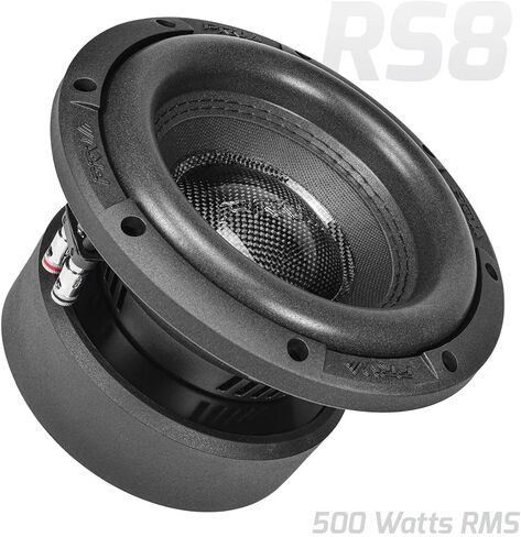 PRV AUDIO 8 بوصة Sub D4 1000 واط أقصى طاقة مزدوجة 4 أوم، 14.5 مم Xmax، RS8-SUBD4، ملف صوتي 2.4 بوصة، مضخم صوت للسيارة 8 بوصات نغمات منخفضة عميقة للسيارة، أنظمة صوت شاحنات صغيرة (مفرد) in Saudi Arabia