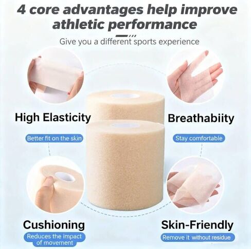 9 عبوات من شريط رياضي ملفوف مسبقًا، 2.75 بوصة × 12 ياردة، شريط رياضي متعدد الألوان لكرة القدم للشعر، شريط رياضي مسبق الالتفاف، شريط لاصق سفلي مسبق اللف للكاحل والمعصمين واليدين والركبتين والمرفقين in Kuwait