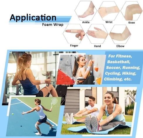 9 عبوات من شريط رياضي ملفوف مسبقًا، 2.75 بوصة × 12 ياردة، شريط رياضي متعدد الألوان لكرة القدم للشعر، شريط رياضي مسبق الالتفاف، شريط لاصق سفلي مسبق اللف للكاحل والمعصمين واليدين والركبتين والمرفقين in Kuwait
