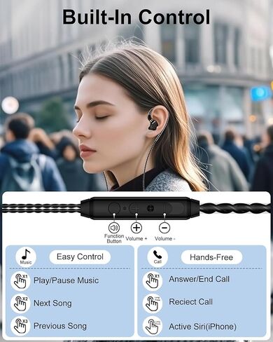 سماعات أذن سلكية بمقبس Aux مقاس 3.5 ملم لأجهزة Android وiPhone 7/SE وipods وSwitch وPS5 وXbox والكمبيوتر المحمول - سماعات رأس HiFi مع ميكروفون وتحكم في مستوى الصوت وخطاف فوق الأذن وسماعات رأس سلكية للألعاب لأجهزة Android in Kuwait
