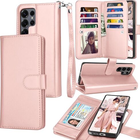 حافظة محفظة Tekcoo لهاتف Samsung Galaxy S25 Ultra/SM-S938، غطاء قلاب فاخر من جلد البولي يوريثان، فتحات لبطاقة الائتمان النقدية وحامل غطاء فوليو للهاتف [حافظة صلبة مغناطيسية قابلة للفصل] وحبل - أسود in Kuwait