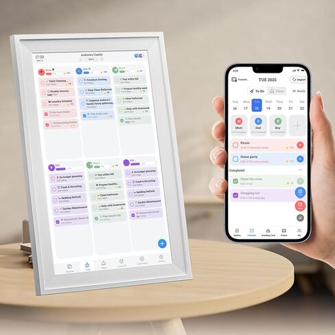 إطار صور رقمي لتقويم العائلة الذكي مقاس 15.6 بوصة من fosa لمخطط المهام الروتينية مع مزامنة التقويم ومخطط اليوم (قابس الولايات المتحدة) in Kuwait