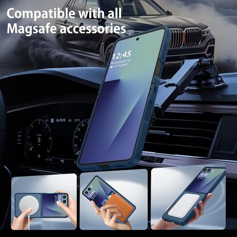 حافظة DUEDUE لهاتف Samsung Galaxy Z Flip 7 مغناطيسية [متوافقة مع MagSafe]، غطاء مزدوج الطبقات مضاد للخدش ومقاوم للصدمات، حافظة هاتف واقية كاملة لهاتف Galaxy Z Flip 7، أزرق in Saudi Arabia