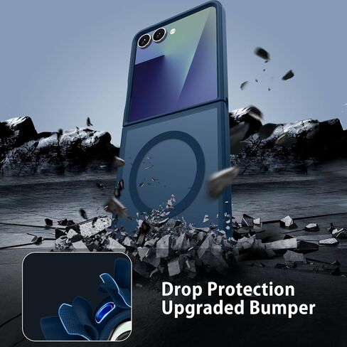 حافظة DUEDUE لهاتف Samsung Galaxy Z Flip 7 مغناطيسية [متوافقة مع MagSafe]، غطاء مزدوج الطبقات مضاد للخدش ومقاوم للصدمات، حافظة هاتف واقية كاملة لهاتف Galaxy Z Flip 7، أزرق in Saudi Arabia