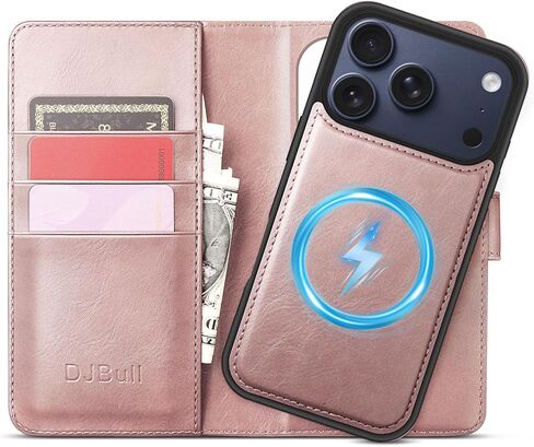 DJBull 2-in-1 Detachable Wallet Case for iPhone 17 Pro Max 6.9" RFID Blocking Flip Folio with Card Holder | PU Leather Shockproof Protective Cover Women Men for Apple 17 Pro Max Phone Case Light Brown in Saudi Arabia