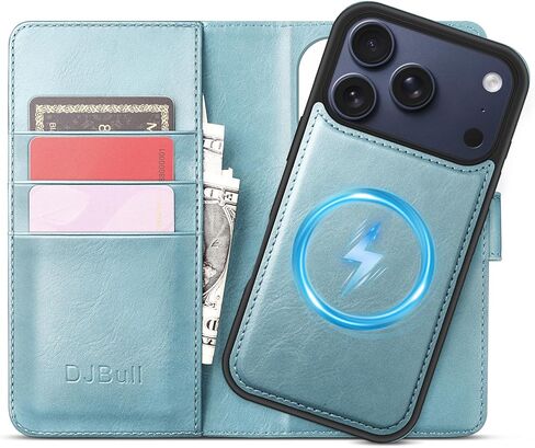 DJBull 2-in-1 Detachable Wallet Case for iPhone 17 Pro Max 6.9" RFID Blocking Flip Folio with Card Holder | PU Leather Shockproof Protective Cover Women Men for Apple 17 Pro Max Phone Case Light Brown in Saudi Arabia