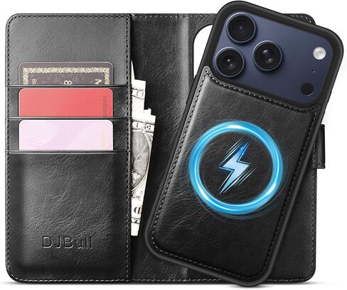 DJBull 2-in-1 Detachable Wallet Case for iPhone 17 Pro Max 6.9" RFID Blocking Flip Folio with Card Holder | PU Leather Shockproof Protective Cover Women Men for Apple 17 Pro Max Phone Case Light Brown in Saudi Arabia