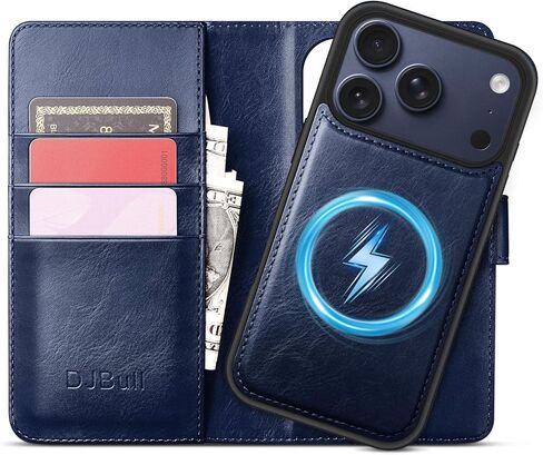 DJBull 2-in-1 Detachable Wallet Case for iPhone 17 Pro Max 6.9" RFID Blocking Flip Folio with Card Holder | PU Leather Shockproof Protective Cover Women Men for Apple 17 Pro Max Phone Case Light Brown in Saudi Arabia