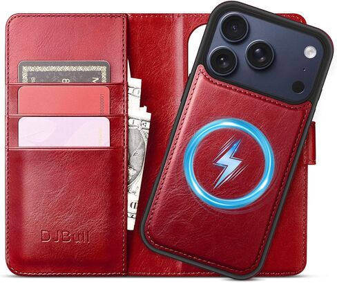 DJBull 2-in-1 Detachable Wallet Case for iPhone 17 Pro Max 6.9" RFID Blocking Flip Folio with Card Holder | PU Leather Shockproof Protective Cover Women Men for Apple 17 Pro Max Phone Case Light Brown in Saudi Arabia