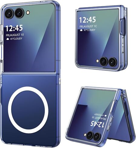 حافظة DUEDUE لهاتف Samsung Galaxy Z Flip 7 مغناطيسية [متوافقة مع MagSafe]، غطاء مزدوج الطبقات مضاد للخدش ومقاوم للصدمات، حافظة هاتف واقية كاملة لهاتف Galaxy Z Flip 7، أزرق in Saudi Arabia