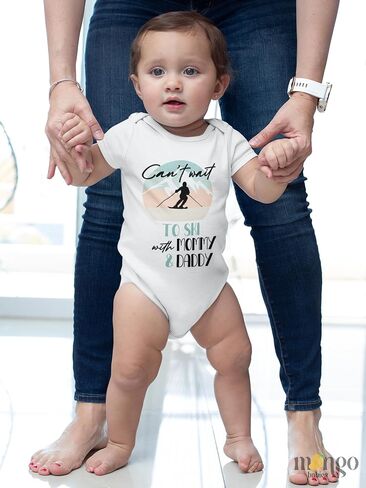 Skiing Baby Bodysuit, Kids & Toddler T-Shirt – Cute Ski Snow Baby Clothes for Boys Girls in Saudi Arabia