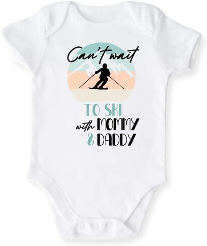 Skiing Baby Bodysuit, Kids & Toddler T-Shirt – Cute Ski Snow Baby Clothes for Boys Girls in Saudi Arabia
