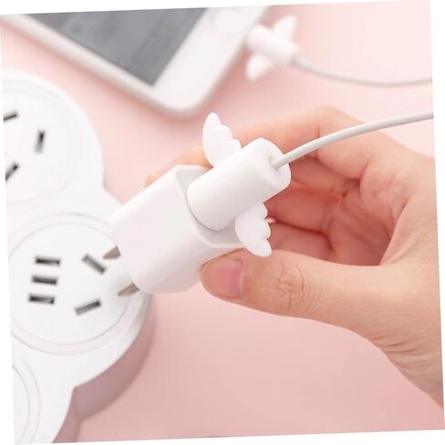 Jojofuny 6 قطع من كابل USB بجناح كرتوني لحماية سلك الشحن الأسود للبيانات ولطيف in Kuwait