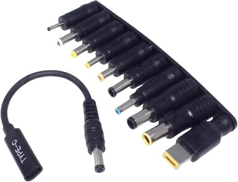 النوع C أنثى إلى DC5.5x2.1mm ذكر محول المقابس والتشغيل المتانة ABS البناء المعدني للأجهزة الإلكترونية مناسبة لأجهزة الكمبيوتر المحمولة والمنتجات الإلكترونية in Kuwait