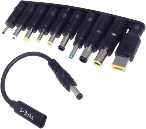 النوع C أنثى إلى DC5.5x2.1mm ذكر محول المقابس والتشغيل المتانة ABS البناء المعدني للأجهزة الإلكترونية مناسبة لأجهزة الكمبيوتر المحمولة والمنتجات الإلكترونية in Kuwait