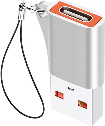 Type C Female Adapter, USB 3 Male to USB C Converter with Lanyard, 10Gbps High Speed Data Sync Power Metal USB C Adapter with Lanyard in Saudi Arabia