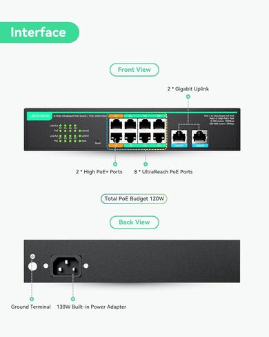 محول UltraReach PoE ذو 8 منافذ وموسع UltraReach PoE in Kuwait