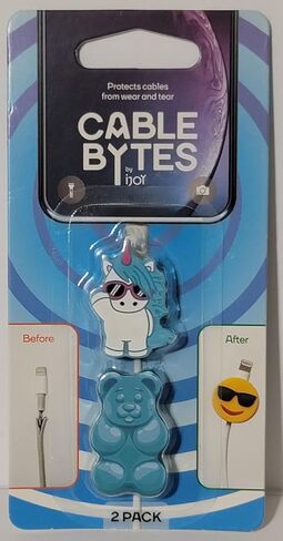 iJoy Byte Cable Protectors Blue Heart & Rainbow Unicorn in Saudi Arabia