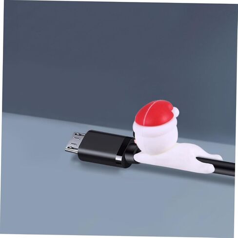 كابل USB 5 قطعة غطاء حماية مضاد للانفصال كابل الشاحن حفلة عيد الميلاد لصالح الهاتف الأبيض ثلج سلك الشاحن النمذجة in Saudi Arabia