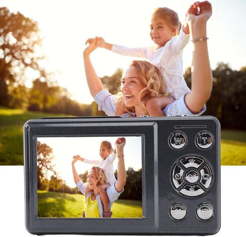 كاميرا رقمية، كاميرا رقمية بدقة 4K بدقة 64 ميجابكسل، تسجيل حلقة التركيز التلقائي بتكبير 18X، محمولة صغيرة الحجم للأطفال والمراهقين والبالغين (رمادي داكن) in Kuwait