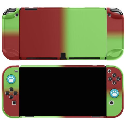 حافظة COMCOOL قابلة للإرساء لجهاز Nintendo Switch OLED - [حماية من السقوط من الدرجة العسكرية بطول 9 أقدام] [مع واقي شاشة من الزجاج المقسى] غلاف حماية لطيف Kawaii لجهاز Nintendo Switch OLED - أحمر وأخضر in Kuwait
