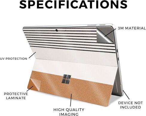 Glossy Glitter Tablet Skin Compatible with Microsoft Surface Pro 11 (2024-2025) - Neutral Stripes - Premium 3M Vinyl Protective Wrap Decal Cover - Easy to Apply | Crafted in The USA by MightySkins in Saudi Arabia