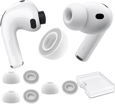 3 أزواج من أطراف الأذن لأجهزة AirPods Pro 3، أطراف أذن هجينة من إسفنج الذاكرة والسيليكون، غطاء سماعات أذن عازل للضوضاء، تناسب علبة الشحن (رمادي، متنوع S/M/L) in Saudi Arabia