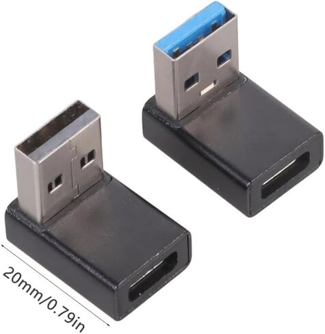 Set of 2pcs Male to Female Charging Adapter Aluminum USB3.0 to Type C Connectors in Saudi Arabia