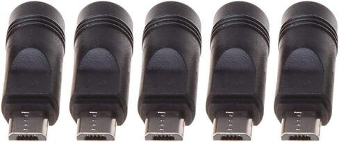 5 قطعة 5.5x2.1 مللي متر أنثى جاك إلى مايكرو USB ذكر التوصيل ل تيار مستمر موصل الطاقة التكيف in Saudi Arabia