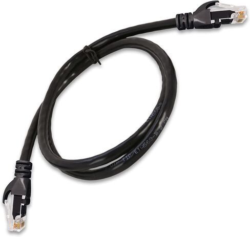 كابل LAN نحاسي Cat6 عالي التحمل مع موصلات RJ45 Snagless | 1 عبوة 25 قدم | 24AWG 550 ميجا هرتز | مدرج في قائمة UL | أقصى سرعة 10 جيجابايت لشبكات الكمبيوتر السريعة | أسود in Kuwait
