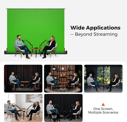 NearStream Green Screen Backdrop 78.7 x 89.3 in, Chroma Key Background, Auto-Locking Portable Foldable Fabric for Video Recording/Streaming/Photography/Zoom & Virtual Meetings, Pull-Up Design (VK50) in Saudi Arabia