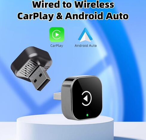 2-in-1 Wireless CarPlay & Android Auto Adapter, Plug & Play, Fast Auto-Connect, Wireless Carplay Adapter for iPhone & Android with USB/USB-C Port in Saudi Arabia