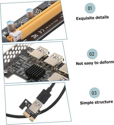 موسع Pci E إلى منفذ USB بطاقة محول Pci Express مع موصلات مطلية، توسيع فائق السرعة للتعدين وسطح المكتب، منافذ متعددة عملية in Kuwait