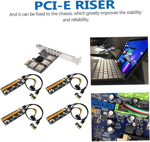 موسع Pci E إلى منفذ USB بطاقة محول Pci Express مع موصلات مطلية، توسيع فائق السرعة للتعدين وسطح المكتب، منافذ متعددة عملية in Kuwait