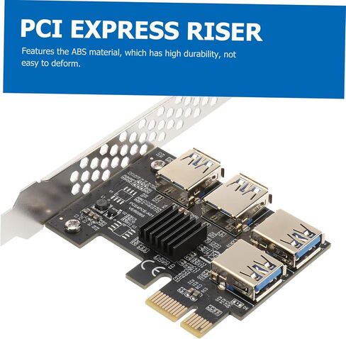 موسع Pci E إلى منفذ USB بطاقة محول Pci Express مع موصلات مطلية، توسيع فائق السرعة للتعدين وسطح المكتب، منافذ متعددة عملية in Kuwait