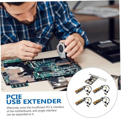 NUOBESTY Pci E to Port USB Extender Adapter Card with Pin Connectors High Performance Pci E USB Hub for Computer Accessories Stable Easy to Install Expansion in Saudi Arabia