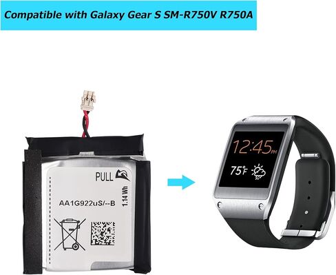 EB-BR750ABE Replacement Battery Compatible with Samsung Galaxy Gear S SM-R750V R750A R750T SM-R750D with Toolkit in Saudi Arabia