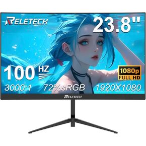 شاشة منحنية 34 بوصة 4K، WQHD (3440x1440) 165 هرتز 1500R شاشة كمبيوتر ألعاب فائقة العرض، تدعم Freesync، 1 مللي ثانية تدعم 1 مخرج صوت، 2 HDMI و2 DP، حامل VESA/إمالة قابل للتعديل - (G34WQ) in Kuwait