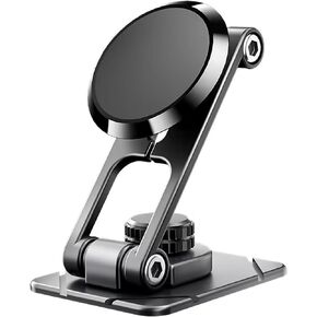 Diadem Laptop & Car Retractable Magnetic Phone Mount, Black 360° Rotatable Foldable Holder - 6 N50 Magnets, Compatible with All Smartphones for Dashboard/Infotainment Screen in Saudi Arabia
